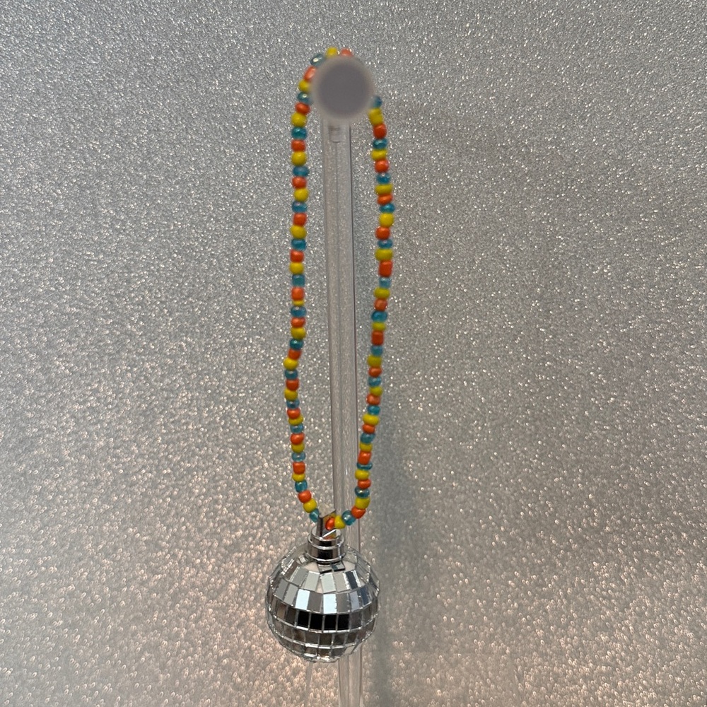 one-of-a-kind handmade disco ball rearview mirror charm